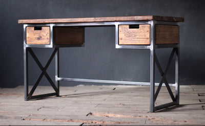 X-Frame Desk With Drawers